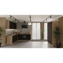 Winkelküche Aria K-ar Ecke 1 - 215 X 220 &43 120 Cm Anti Fingerprint Küchenzeile Küchenblock Singleküche Einbauküche Küche Eckkücheblack - Afm
