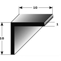 Winkelprofil 'Aracena' als Montageprofil / Bauprofil, gleichschenklig, Silber eloxiert, aus Aluminium-1000-10 mm
