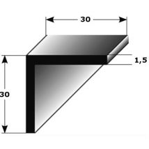 Auer - Winkelprofil 'Aracena' als Montageprofil / Bauprofil, gleichschenklig, Silber eloxiert, aus Aluminium-1000-30 mm
