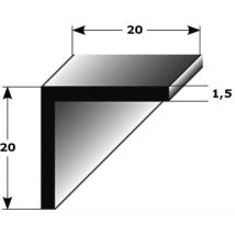 Auer - Winkelprofil 'aracena' Als Montageprofil / Bauprofil, Gleichschenklig, Silber Eloxiert, Aus Aluminium-2000-20 Mm