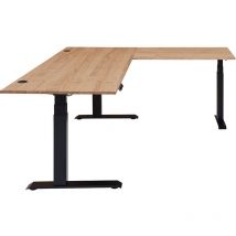 Winkelschreibtisch, höhenverstellbar 64-129cm, Altesche furniert, SARINA-36
