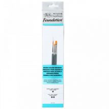 Winsor&Newton - Foundation 3 Pennelli Acquarello - Round 3 - Flat 1,2