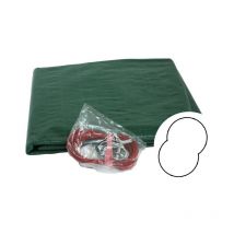 Winterabdeckplane Achtformbecken aus peb mit Spannschloss und Spannschnur 855 x 500 cm