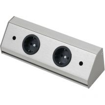 Wipo - Steckdosenleiste Corner Compact 230 v, max.3500 Watt, l 410 mm, Edelstahl Effekt