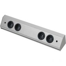 Wipo - Steckdosenleiste Corner Compact 230 v, max.3500 Watt, l 760 mm, Edelstahl Effekt