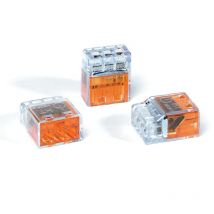 Hellermanntyton - Wire Connectors, Push-in, 3-Cable - 32A Releasable, Pack of 75 - Orange