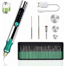 Ibuyke - Wire Electric Engraver Pen Rechargeable Engraving Tool Kit, Mini Engraving Tool, Portable Rotary Engraver for Jewellery Glass Plastic Wood