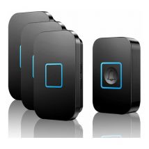 Wireless Doorbell, Wireless Doorbell Set, 400m Range IP55 Waterproof Outdoor Front Doorbell with 3 Plug-in Receivers, 60 Melodies, 5 Volume Levels,