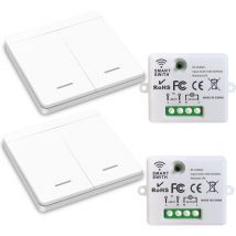 Coocheer - Wireless Light Switch, rf Transmitter Safety Switch and 10A Receiver Controller, Easy Installation for Lamp up to 1500W/2 Receivers and 2