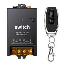 Wireless Remote Control Switch 12v Single Circuit dc Wireless Switch Remote Control Switch (Black)