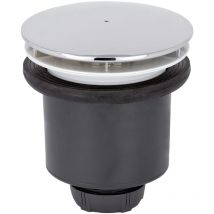 Wirquin 30723746 - Piletta per doccia con presa verticale per piatti ø90 con cupola in abs, cromata, grigio