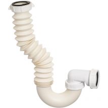 30720029 Sifone per lavabo con raccordo di scarico estensibile, bianco - Wirquin
