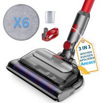 Paryou - Wischaufsatz für Dyson V7 V8 V10 V11 V15 Staubsauger, Elektrischer Bodenwischermit LED-Licht, abnehmbarem Wassertank und sechs waschbaren