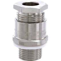 Wiska 50107570 Pressacavo Filettato Antiurto, Con Controdado, Con Guarnizione M20 Ottone Nichelato Naturale 1 Pz.
