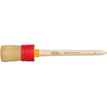 Pennello rotondo WISTOBA 45 mm - Setole in legno - Lunghezza setole 80 mm - Senza metallo - Supporto plastica giallo-rosso