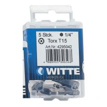 5 Puntas en cajita de plástico largo 25 mm (T27 STAINLESS) WITTE 427734
