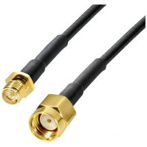 Antenna wlan Prolunga [1x Presa sma reverse - 1x Spina sma reverse] 1 m Nero - Wittenberg Antennen