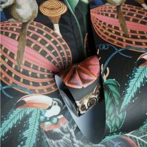 Holden - Decor Woodland Black Multi Tropical Rainforest Jungle Animals Wallpaper