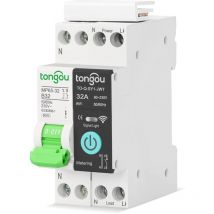 Wlan-leistungsschalter – Intelligenter Wlan-leistungsschalter Mit Din-schienen-energiezähler, Relais-leistungsschalter Mit Wattmeter, Smart Life Tuya 