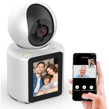 Wlan-überwachungskamera Für Den Innenbereich, Überwachungskamera Mit 2,8-zoll-bildschirm, 360°-heimkamera Für Senioren/kinder/haustiere, Zwei-wege-