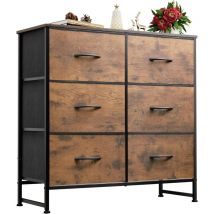 Cassettiera in Tessuto con 6 Cassetti, Cassettiera Camera da Letto, Organizzatore con Struttura in Acciaio, Ideale per Soggiorno, Cameretta di