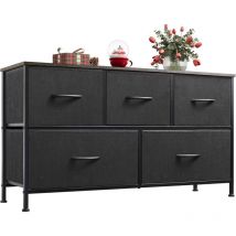 Wlive - Commode en tissu 6 tiroirs, tour de rangement avec bacs en tissu, pour placard, salon, couloir, gris foncé.