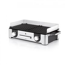 WMF LONO Master-Grill 2400W 28 x 50 cm Cromargan matt Grillplatten mit LED-Beleuchtung herausnehmbare Fettauffangschale