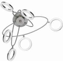 Plafonnier dimmable Plafonnier led salon avec spots mobiles, nickel mat, 6x 4,5W 6x 320lm blanc chaud, LxH 60 x 30 cm Wofi 9295.06.64.6100