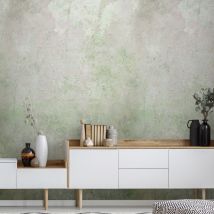 Papier peint panoramique Nature organique 150 x 280cm Vert, Rose