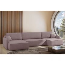 Fun Moebel - Wohnlandschaft mit Schlaffunktion Sofa louis Stoff Scala Lavendel