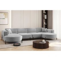 Wohnlandschaft U-Form Sofa valencia xl in Stoff Quelle Hellgrau