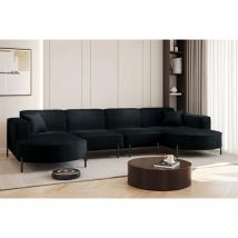 Fun Moebel - Wohnlandschaft U-Form Sofa valencia xl in Stoff Scala Schwarz