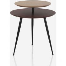 Wohnzimmer-beistelltisch Mit 2 Mdf-kieferholz-ebenen - Walnuss
