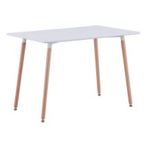 Table à manger - Table à manger rectangulaire pour 4 à 6 personnes - Scandinaves - Plateau en mdf - L110P70H74CM (Blanc) - Wokaka