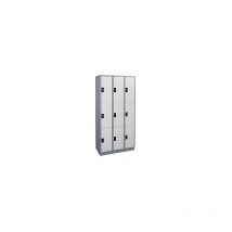 Wolf - Armario de 3 compartimentos Stuttgart 3 secciones gris plata