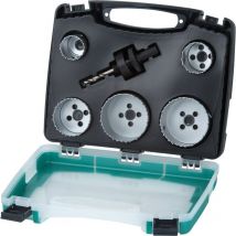 Wolfcraft - i Bi-Metall-Lochsägeneinsatz-Set "Sanitär" i 5422000 i ø 25–83 mm, 6-tlg., Schnitttiefe 40 mm, für Holz, Kunststoffe, Metalle und