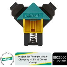 Wolfcraft Project Set for Right-Angle Clamping 4x ES 22 Corner Clamp, 10-22 mm