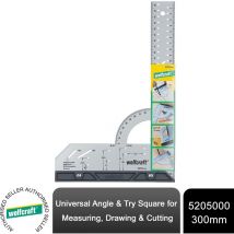 Wolfcraft - Universal Angle & Try Square - For measuring, marking, drawing and guided cutting