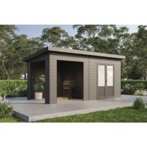 Finnhaus Wolff - wpc Gerätehaus Tona 5024 28 Anthrazit Gerätehaus aus Holz/Kunststoff in Anthrazitgrau, Geräteschrank mit 28 mm Wandstärke inklusive