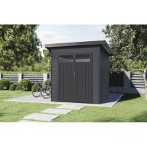 Finnhaus Wolff - wpc Gerätehaus Vitale 2020 19 Anthrazit/Hellgrau Gerätehaus aus Holz/Kunststoff in Anthrazitgrau, Geräteschrank mit 19 mm Wandstärke