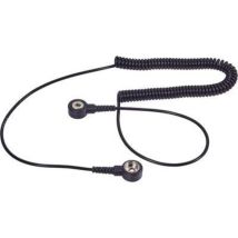 Cavo a spirale ESD 2,4 m Nero – Wolfgang Warmbier – Connettore a pressione 10 mm, 3 mm – Resistenza di sicurezza 2 x 1 MΩ