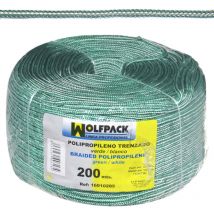 Corde Polypropylène Tressée Blanche/Verte (Bobine de 200 m.)