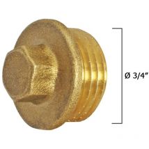 Tappo cieco maschio in ottone da 3/4.