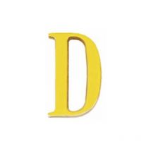Lettre "D" en laiton 10 cm. avec vis cachées (Blister 1 pièce)