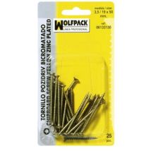 Boulon à vis Pozidriv bichromaté 6.0/22x 80 mm. (6 morceaux)
