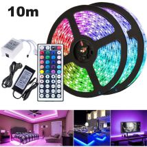 Einfeben - TolleTour 10M led Streifen set . rgb led Stripe 5050 smd. led Strip 30 LEDs. led Band Nicht wasserdicht(IP20). mit 44 Tasten Fernbedienung