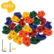 Wolketon - swanew 25 Stück Klettergriffe Kletterwände Klettersteine Kinder Outdoor bis 200 kg