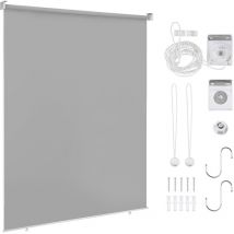 Wolketon Senkrechtmarkise Vertikalmarkise Seitenrollo Sichtschutz Für Terrasse Balkon Sonnenschutz Uv-beständig Grau 140x240cm
