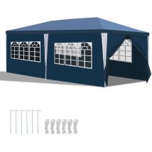 Wolketon 3x6m Pavillon Blau Partyzelt Uv-schutz Material Pe-plane Hochwertiges Gartenpavillon Mit 6 Seitenteilen Für Hochzeit Party Garten Camping