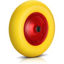 Wolketon Ersatzrad Schubkarrenrad Schubkarre Rad Reifen Vollgummi Felge 4.80/4.00 Max 200kg Mit Achsbohrung 20mm (1 Rad + Achse),gelb